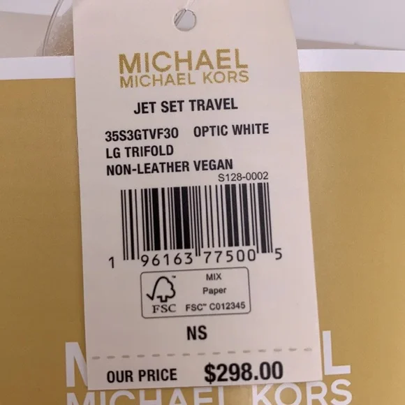 MICHAEL KORS JET SET TRAVEL 
LARGE TRIFOLD NON-LEATHER VEGAN 
WALLET
OPTI… - Picture 15 of 15